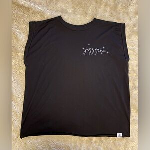 Jazzercise Muscle Tee, Black, Small (loose fit)